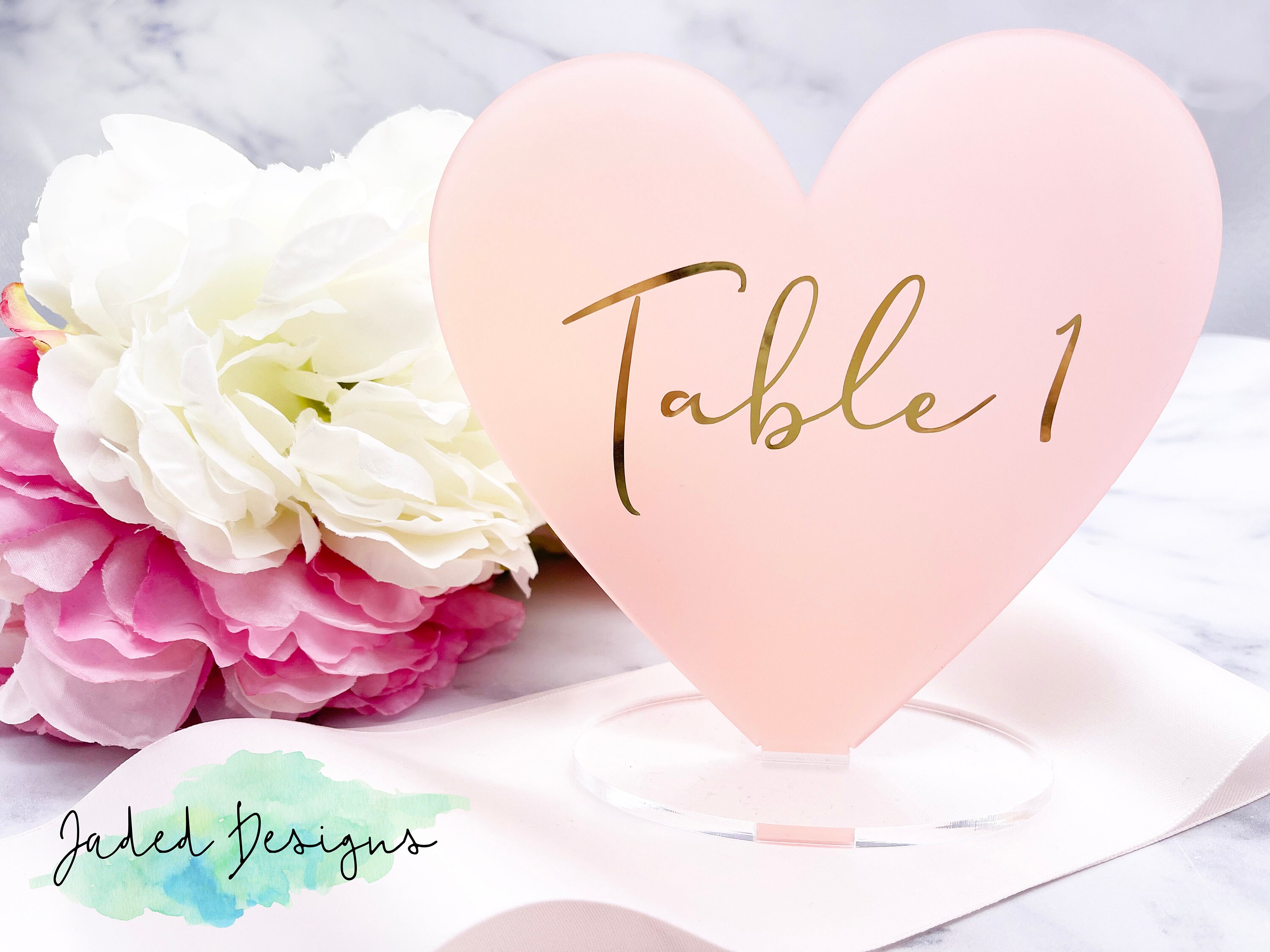 Acrylic Heart Table Numbers for Wedding Table Numbers Bridal Shower T…
