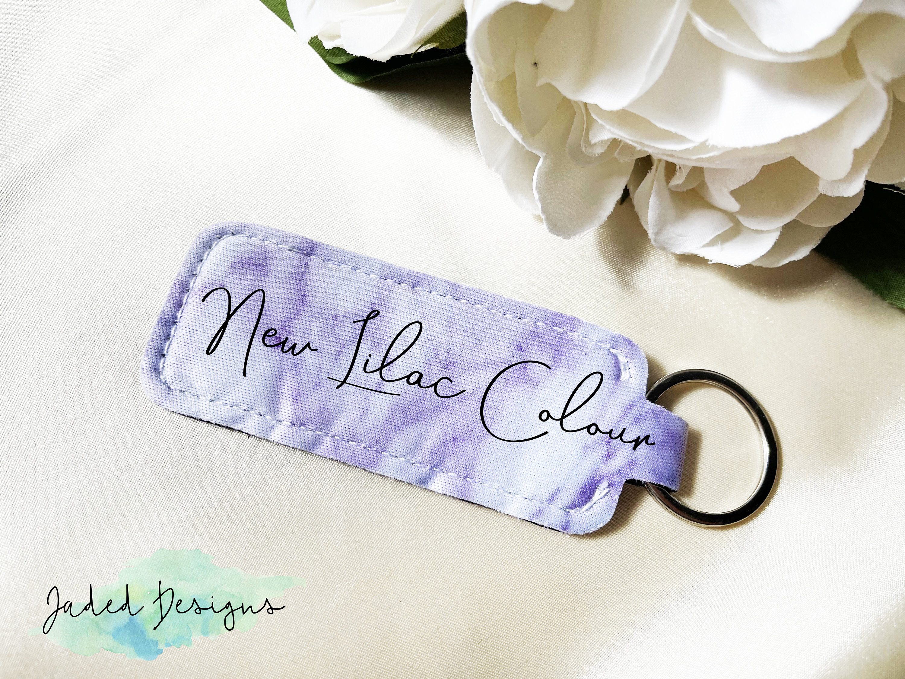 Lip Balm Keyring Holder Marble Personalised Grey and Pink Etsy UK