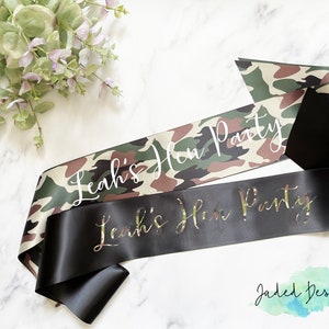 Camo camoflauge army military forces wife services theme matching badge. Personalised name wording bride hen do bacheloreete birthday party baby shower gender reveal green brown glitter gold silver rose gold black satin