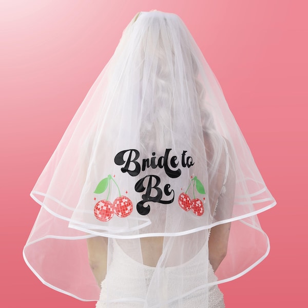 Disco Cherry Veil: Bachelorette Party Hen Do Accessory