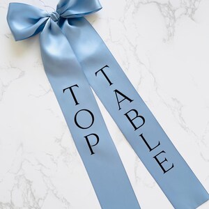 Table Numbers With Ribbon Luxe Satin Ribbon Bow Table Numbers - Uppercase Font - Etsy