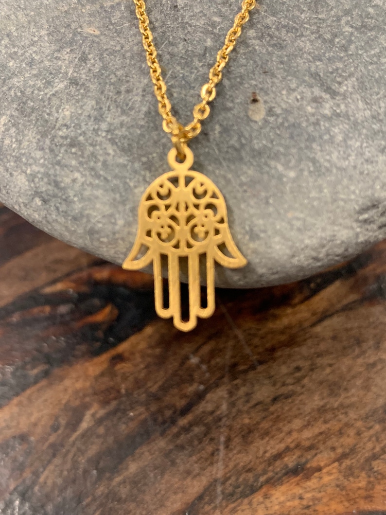 Hamsa necklace gold hamsa pendant hamsa pendant dainty Etsy