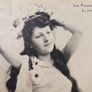 Antiche carte francesi 1904 "Langage des fleurs" Désir et Innocence. Cartolina originale vintage - prenotazione rottami - effimeri - Art Nouveau