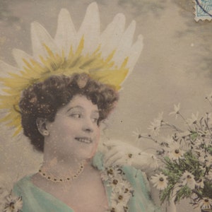 Vintage ansichtkaarten collectie 1900 "Marguerites" serie compleet - verzamelobjecten - edwardiaanse ephemera - scrapbooking - madeliefje Langage des fleurs