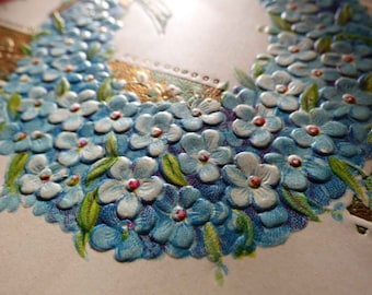 3 cartes postales vintage des années 1900 - forgetmenot myosotis langage des fleurs - scrapbooking - éphémères - cartes postales françaises anciennes - myosotis -