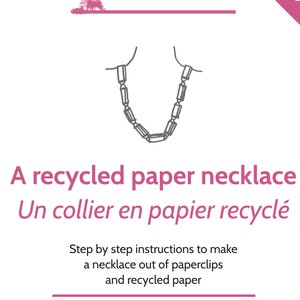 INSTRUCTION SHEET DOWNLOAD  necklace made from paperclips /& recycled paper step by step pdf instructions  folded paper origami diy project