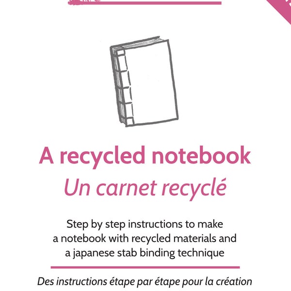 INSTRUCTION SHEET DOWNLOAD / step by step instruction sheet pdf / make a recycled notebook from recycled paper / book binding / handbound