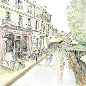 CARTE MARCHE RIBERAC / carte de voeux vierge / carte vide Riberac / carte Dordogne / cadeau de Perigord illustration