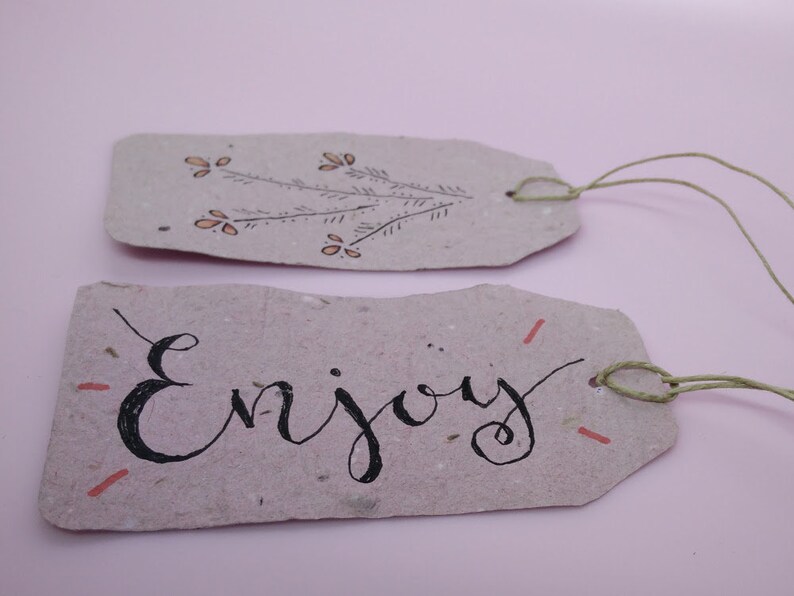 PLANTABLE PAPER gift tags / recycled paper with wildflower seeds / handmade seeded paper / plant me / eco friendly zero waste gift labels image 5