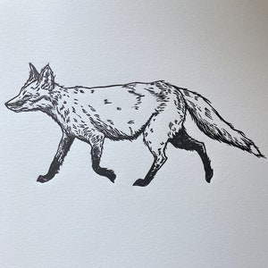Fox - original lino cut print
