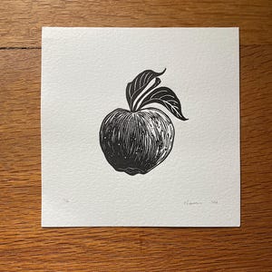 Apple - original lino cut print