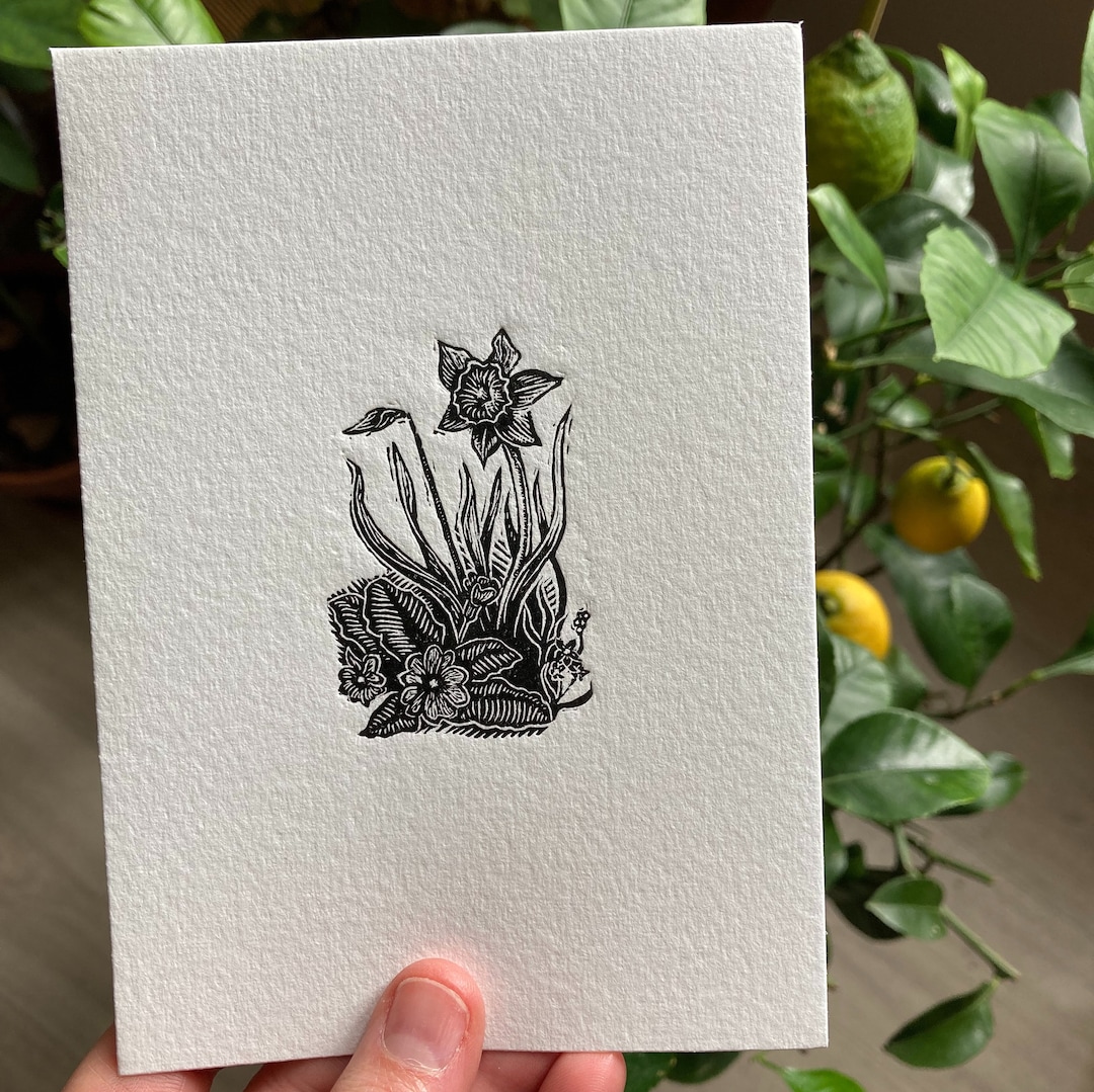 Spring Flowers - Wood Engraving, Block Print, Nature Floral Art ...