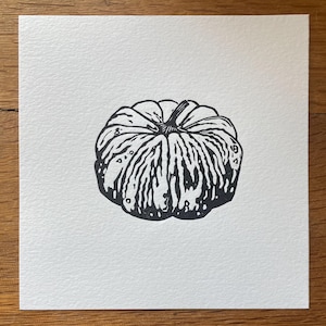 Pumpkin - original lino cut mini print