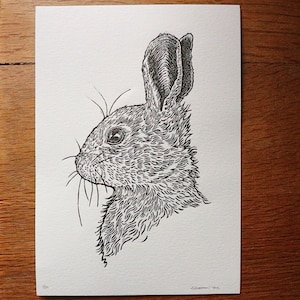 Rabbit no.2 - original lino cut print