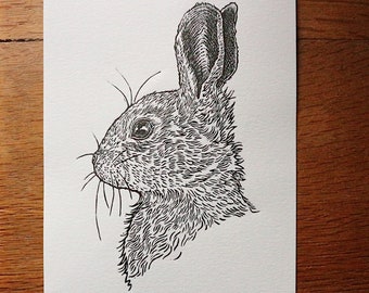 Rabbit no.2 - original lino cut print