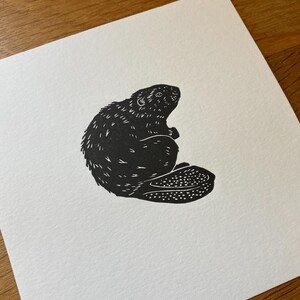 Little Beaver - Original Lino Cut Print - Etsy