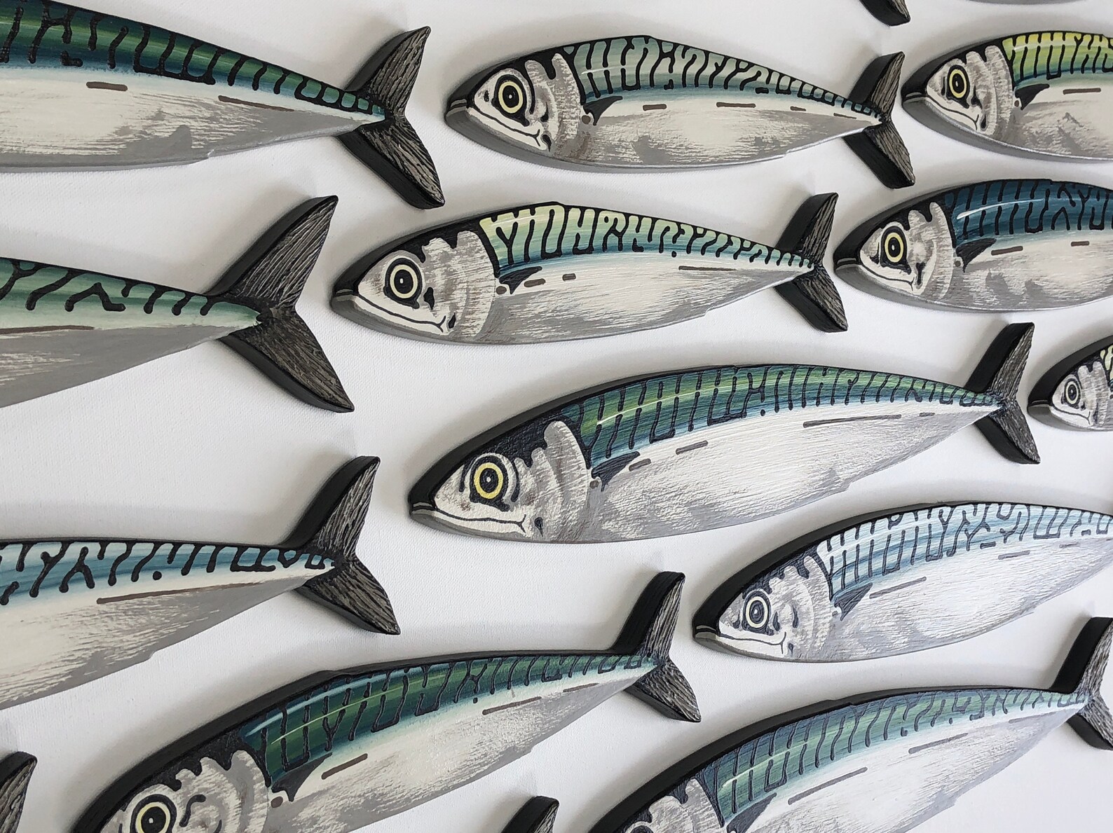 10 Mackerel Shoal Fish Art Fish Sculptures 3D Wall Art Etsy