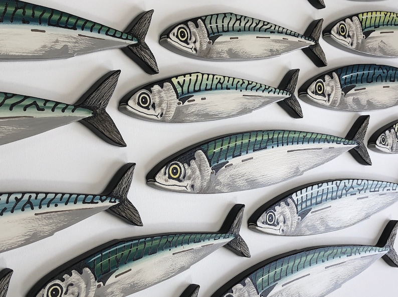 10 Mackerel Fish Art Contemporary Fish Sculptures 3D Wall Art Etsy Norway