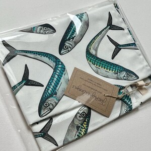 Mackerel Fish Shoal Tea Towel, Coastal Decor, Made in England image 6