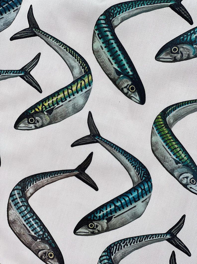 Mackerel Fish Shoal Tea Towel, Coastal Decor, Made in England image 7