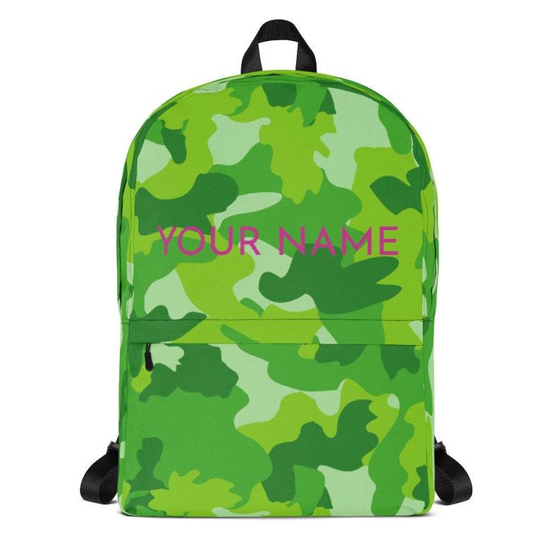 personalized camo backpack