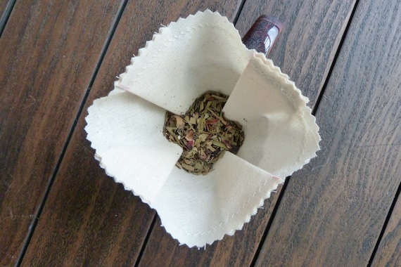 Coton écru Filtre Réutilisable Thé Infuseur Sachet De Thé Tisane Sachet Thé Café Filtre Mousseline De Coton Chanvre