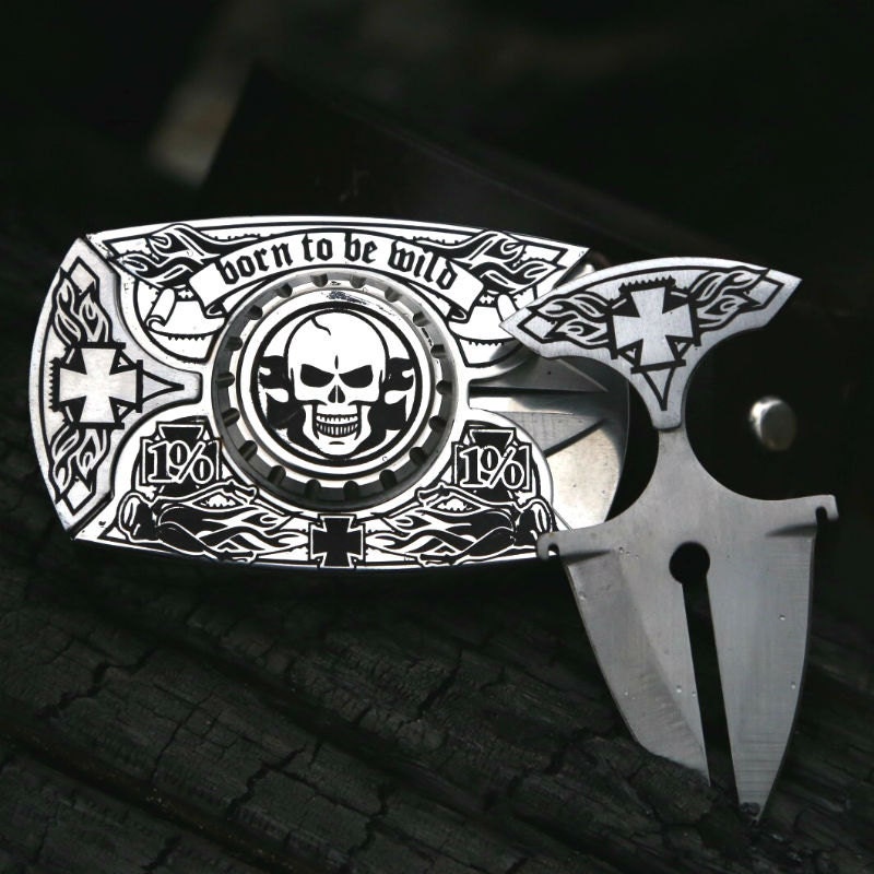 Buckle with 2 knives and a leather belt Etsy