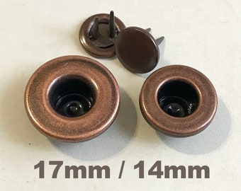 UK Seller 9 different colours 8 x 17mm Jean Stud Buttons with Pins Hammer on