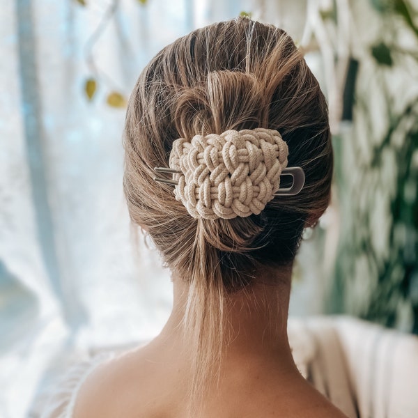 French Hair Pin // Woven Hair Accessory // Unique Hair Clip