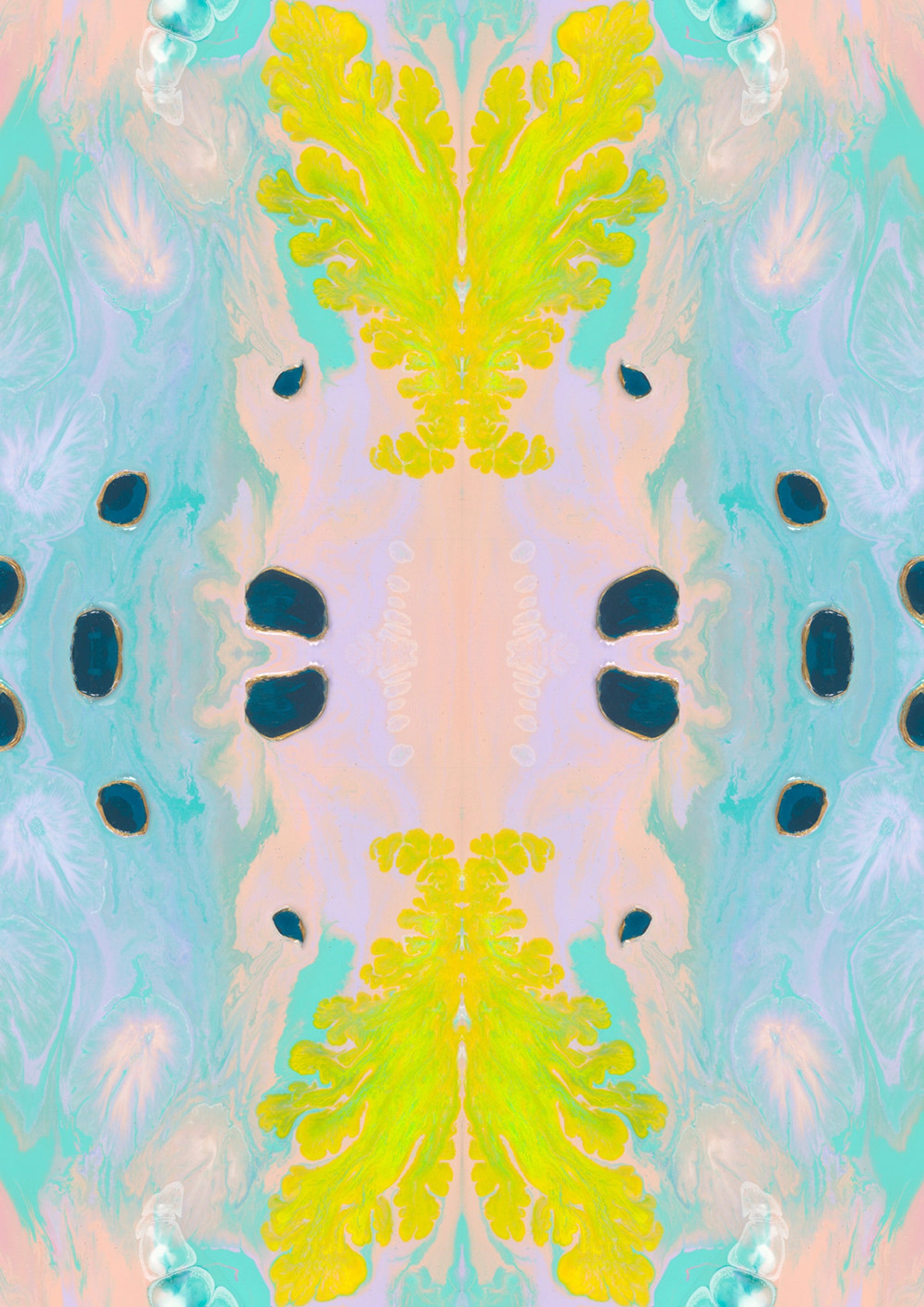 Pastel Wall Art. Abstract Art Print, Geometric Art. Yellow Wall Art