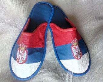 serbian leather slippers serbian flag serbia srbija gift for serbian