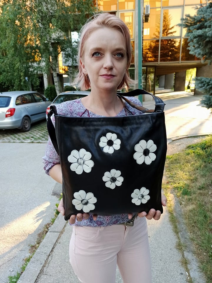 【COLOR iN ID】Flower patch leather shoulder bag Segater® Women's Multicolor Floral Small Crossbody Bag