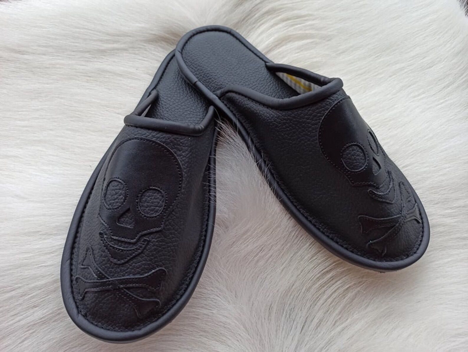 Blue Velvet Slippers Skull