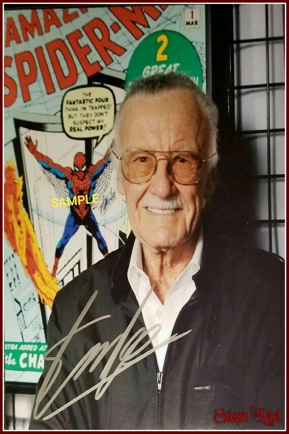 4x6 signed autograph photo reprint of STAN LEE SpiderMan Etsy