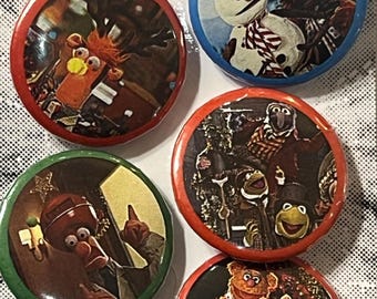 Muppet Christmas button badges - pick three badges