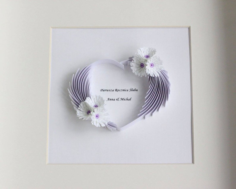 First Anniversary Gift Paper Wall Art Quilling Wedding Etsy UK
