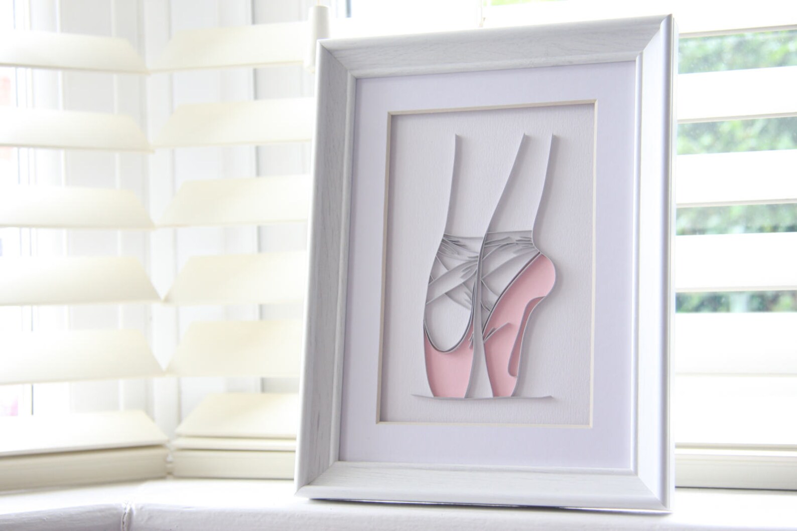 ballerina gift, quilling paper art, ballet nursery wall art, ballerina wall art, ballet dancer gift, ballet shoes decor, ballet