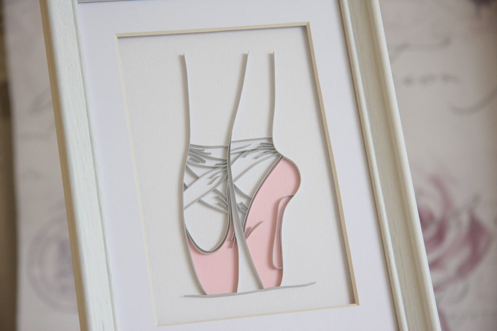 ballerina gift, quilling paper art, ballet nursery wall art, ballerina wall art, ballet dancer gift, ballet shoes decor, ballet
