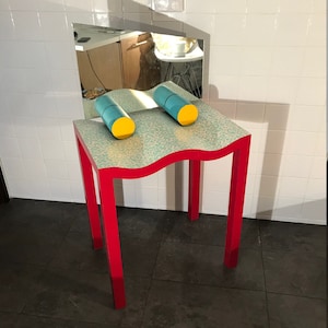 Michele de Lucchi table with mirror in formica, prototype from memphis milano, Ettore sottsass image 2