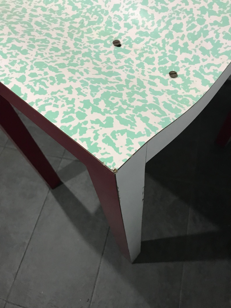 Michele de Lucchi table with mirror in formica, prototype from memphis milano, Ettore sottsass image 6