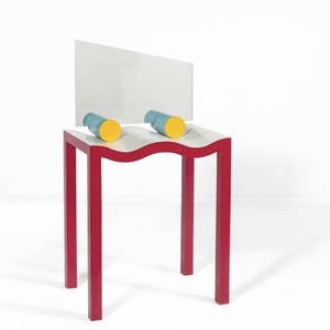 Michele de Lucchi table with mirror in formica, prototype from memphis milano, Ettore sottsass image 1