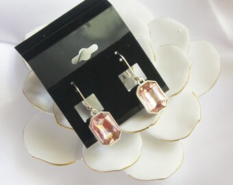 Pale Pink Elegance Rhinestone Earrings-Blush Rhinestone Earrings- Glamourous Pink Rhinestone Earrings-Gifts for Her
