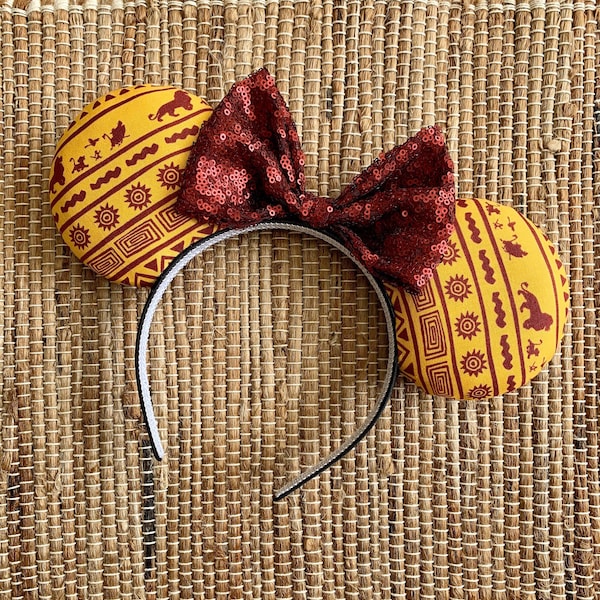 Lion King  Simba Timon Pumbaa Mickey Minnie Mouse Ears Silhouette Animal Kingdom Africa Safari Festival Headband Head Band