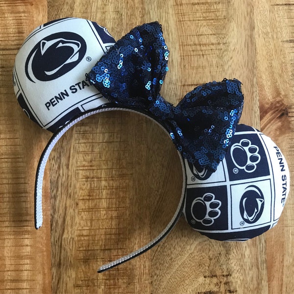 Penn State Nittany Lions Mickey Minnie Mouse Ears Pennsylvania State University Head Band Headband PSU