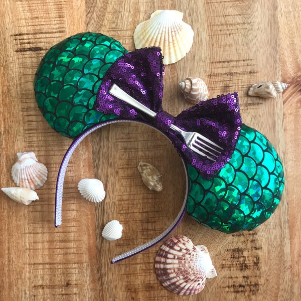 Little Mermaid Ariel Mickey Minnie Mouse Ears Headband Head Band Dinglehopper