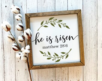 He is Risen Handcrafted Wood Sign Easter Religious Gift Decor