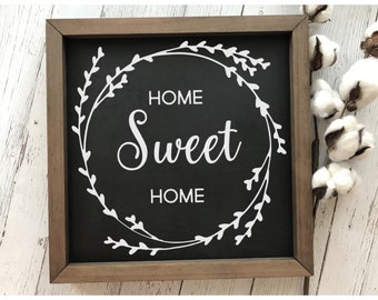 Rustic Farmhouse Sign | Home Sweet Home | Farmhouse Wood Sign | Rustic Home Decor