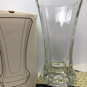 Vintage Laura Biagiotto Crystal Vase, Fluted Flower Vase, Made in France