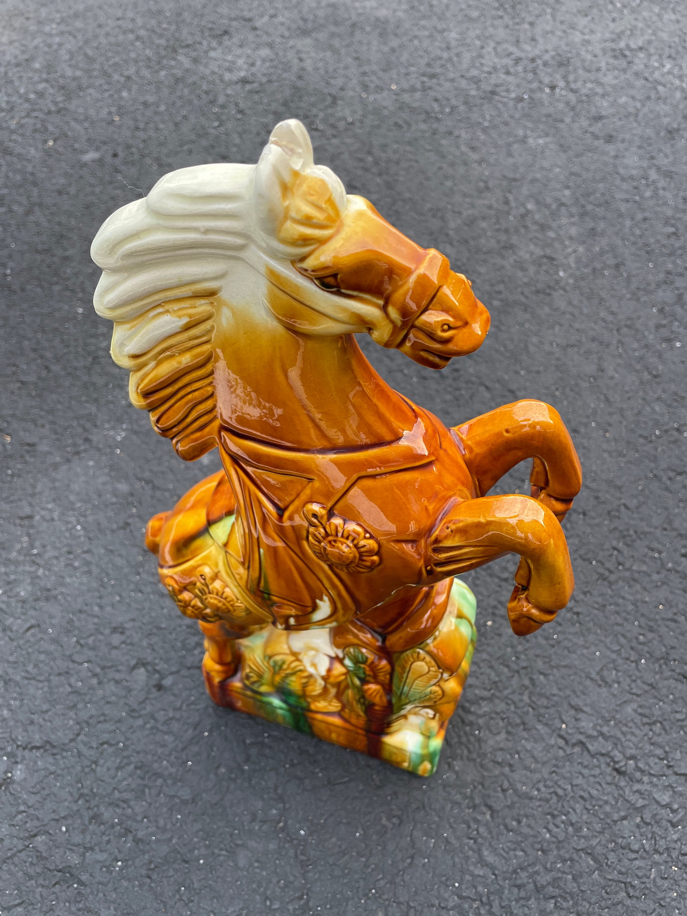 Rare Tang Dynasty, Sancaiglazed Ceramic Horse. Tang Style Horse, Vintage Tang Sancai Porcelain