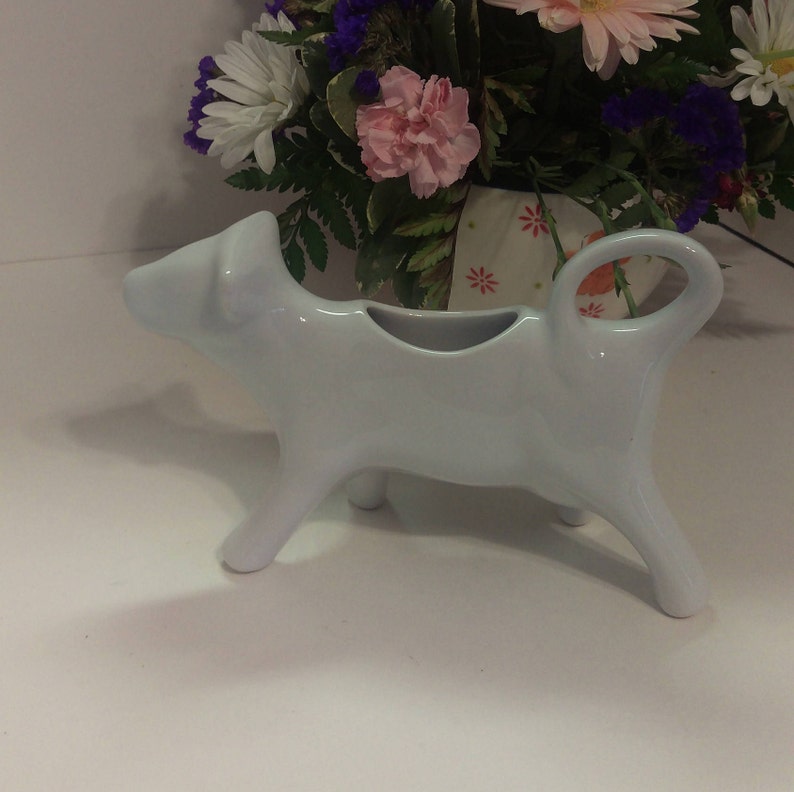 White Cow Pitcher Heavy Weight Ceramic Pitcher Kitchen Etsy